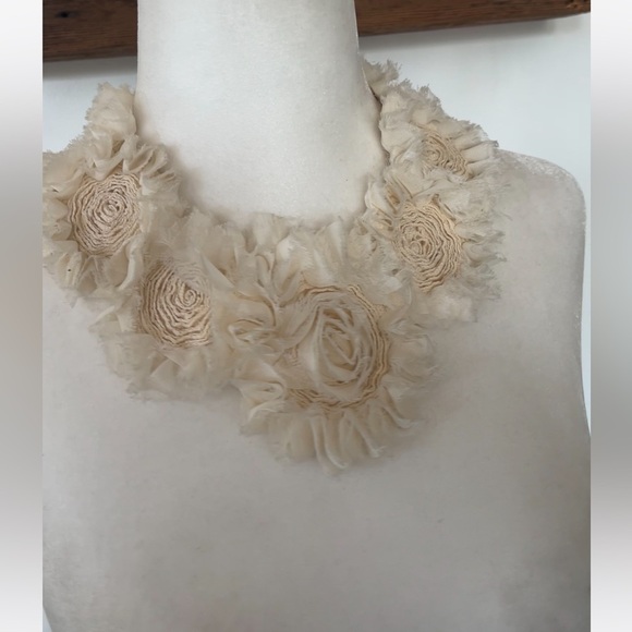 J.Crew taffeta necklace floral wedding flower bib - Picture 12 of 12
